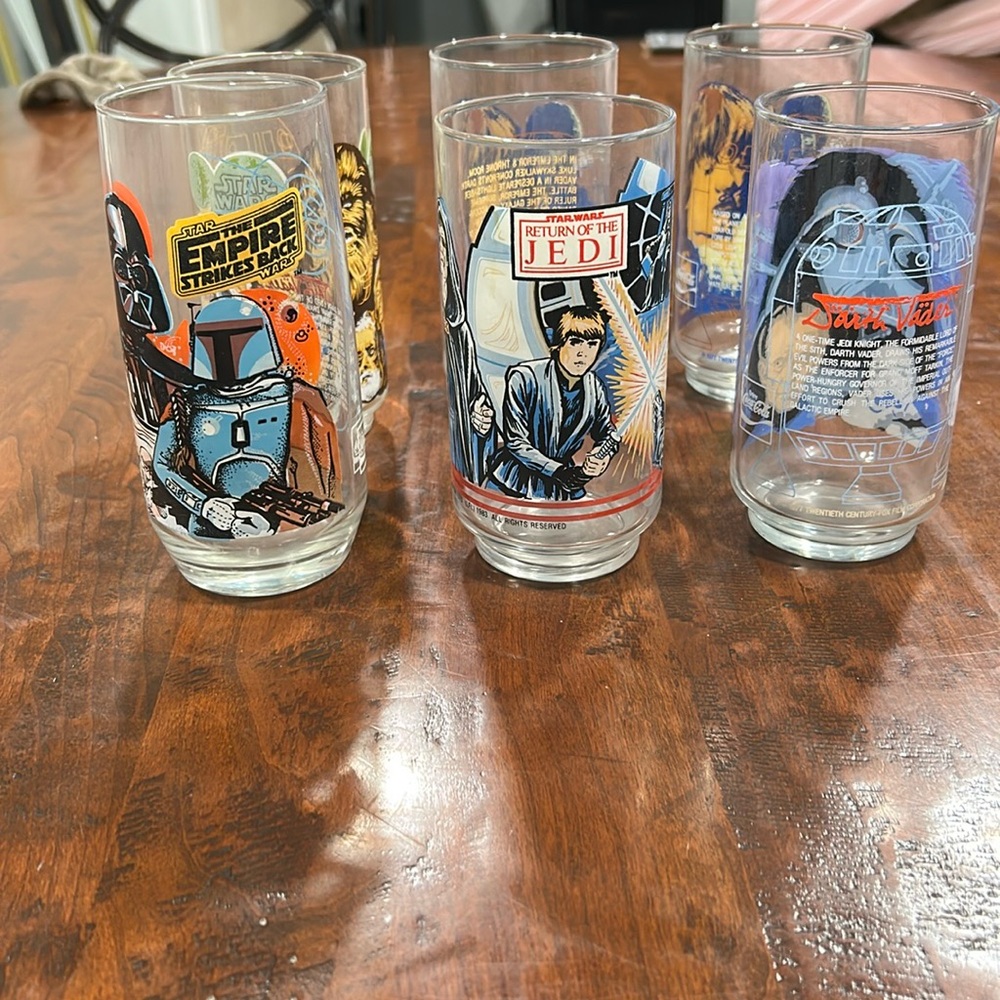 Pack of 6 Star Wars 1980 Burger King Glasses